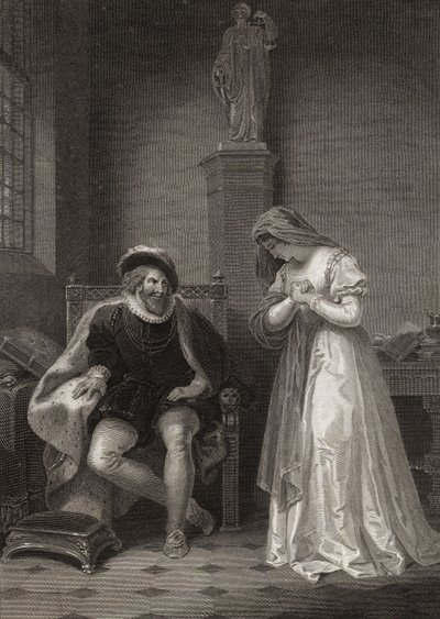 Angelo en Isabella, gegraveerd door W.C. Wilson, uit 